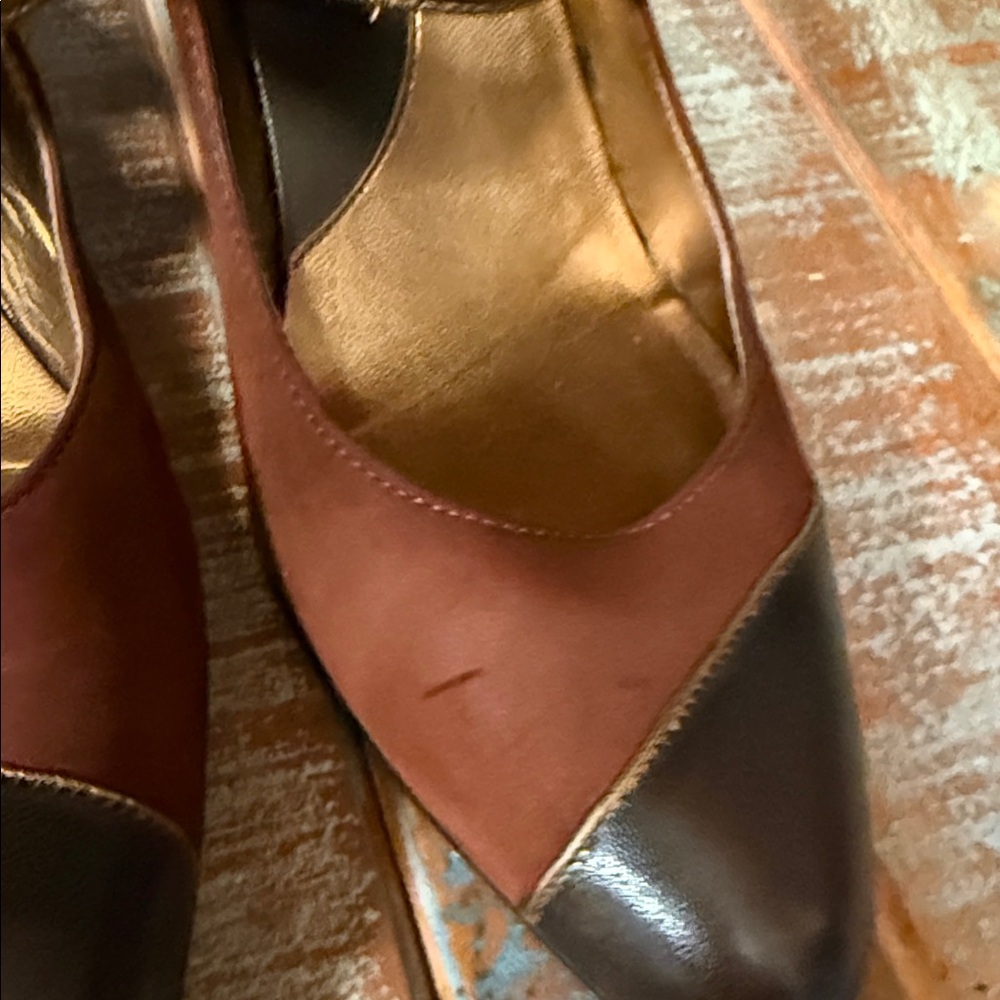 Gianni Bini Bronze and Gold Heels - Picture 9 of 10
